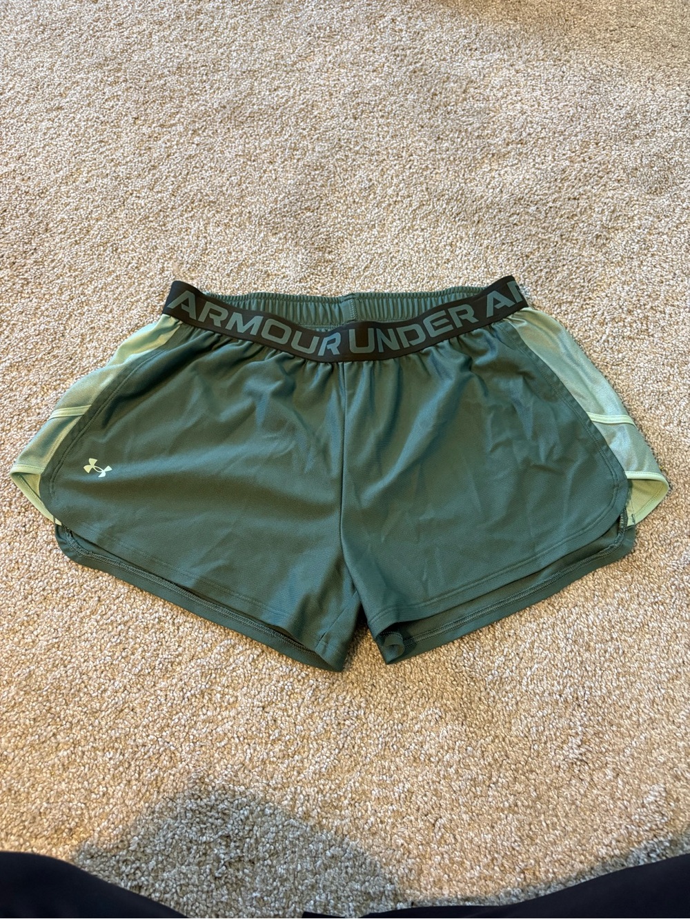 LG Olive Green Athletic Shorts with Black Branded Waistband